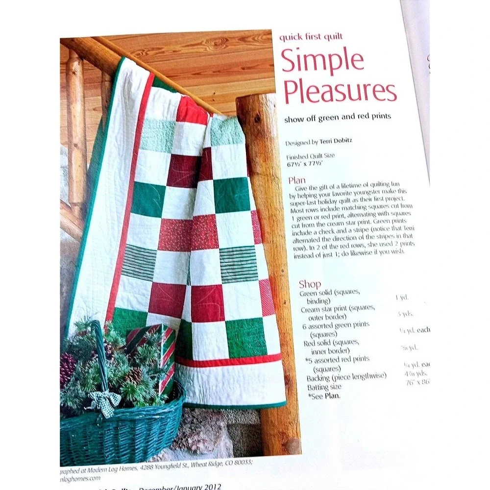 McCall's Quick Quilts Magazine Dec Jan 2012 18 Winter Holiday Patterns Snowman